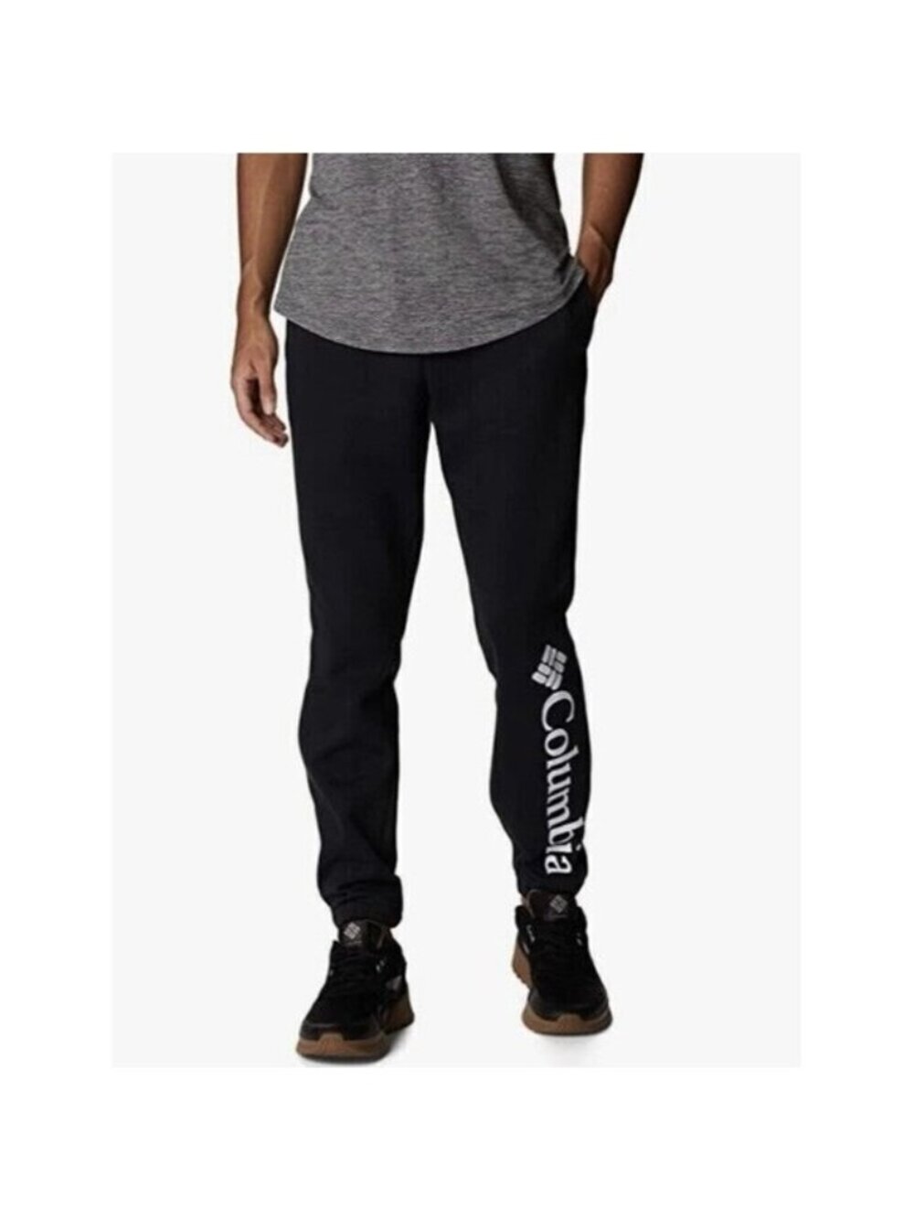 Columbia Men's Trek Jogger black plus size 2X comfort logo elastic waist pockets